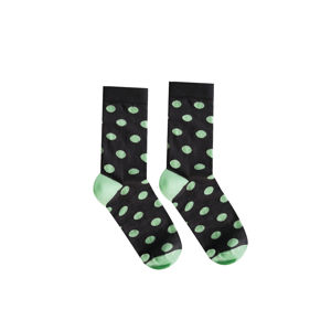 Šedo-zelené tečkované ponožky Green Dots