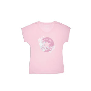 Dámské růžové tričko Palm Print Chuck Patch Femme Tee
