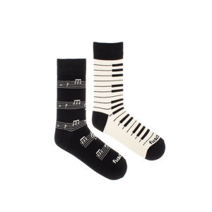 Smetanovo-černé vzorované ponožky Klavinota