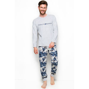 Pánské šedo-modré pyžamo Milosz