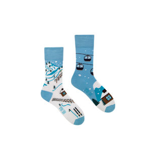 Modro-bílé ponožky Skiing