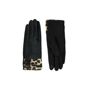 Černo-leopardí rukavice Doris
