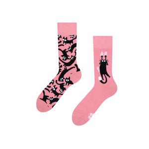 Černo-růžové ponožky Pink Cats