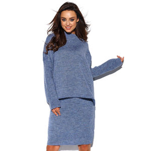 Modrý set pulovr + sukně LS260