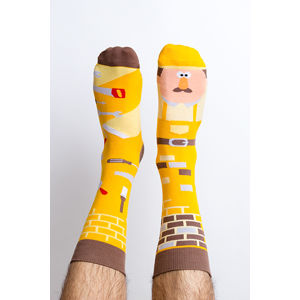 Hnědo žluté ponožky Justin Builder