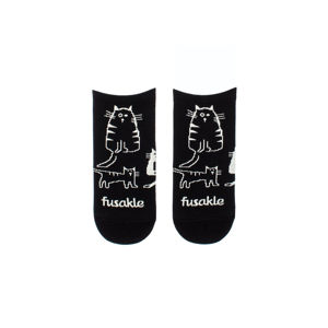 Černé kotníkové ponožky ČaukyMňauky