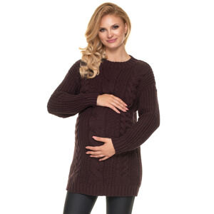 Tmavě hnědý těhotenský pulovr 70040