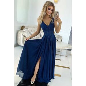 Tmavě modré dlouhé šaty Queen