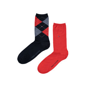 Modro-červené ponožky Check Sock - dvojbalení