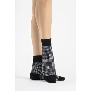 Černo-bílé vzorované ponožky Croquet 40DEN