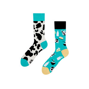 Tyrkysově-bílé ponožky Cow