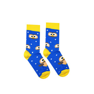 Modro-žluté ponožky Owl