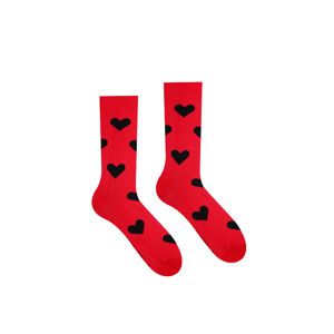 Černo-červené ponožky Her Valentine