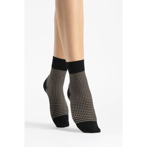 Béžovo-černé vzorované ponožky Croquet 40DEN