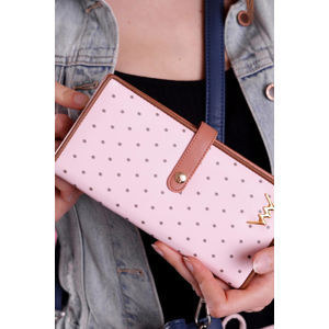 Růžová peněženka s tečkama Rosali
