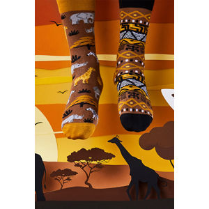 Hnědé vzorované ponožky Safari Trip