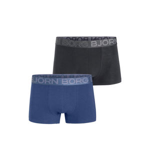 Pánské modro-černé boxerky Seasonal Solid - dvojbalení