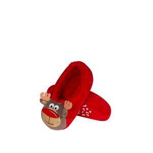 Červené pantofle Reindeer Face