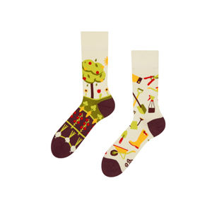 Hnědo-béžové ponožky Gardening