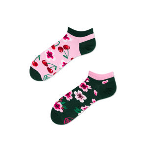 Růžovo-zelené kotníkové ponožky Cherry Blossom Low