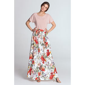 Smetanová květovaná sukně SP43