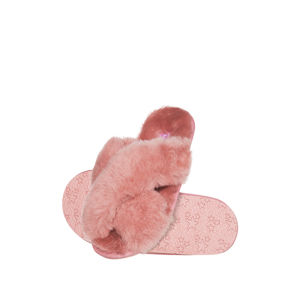 Růžové pantofle z ovčí vlny Comfy