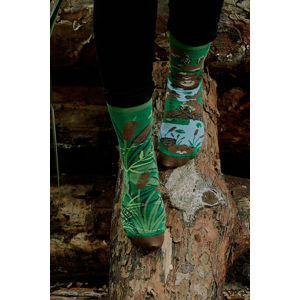 Hnědo-zelené ponožky Beavers