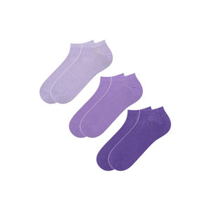 Fialové kotníkové ponožky Color Scale - 3pack