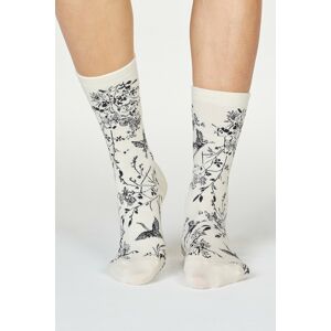 Béžové vzorované ponožky Fina Gotse Bird Socks