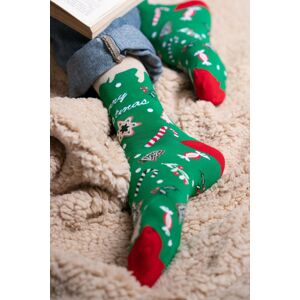 Zelené vzorované ponožky Sweet Christmas 078