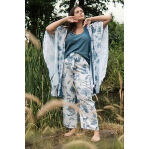 Bílé vzorované bambusové pyžamové kalhoty SPO4337