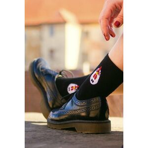 Černé tříčtvrteční ponožky Kohout žebrovaný