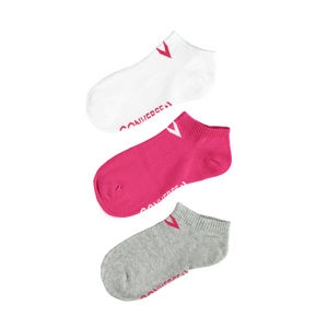 Dámské růžovo-šedé kotníkové ponožky Basic - 3pack