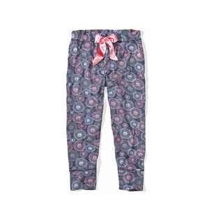 Šedo-růžové pyžamové 3/4 kalhoty Liana
