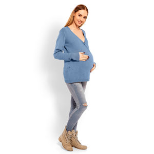 Modrý těhotenský pulovr 40002C