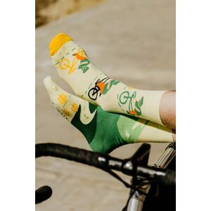Žluto-zelené ponožky Cyklista