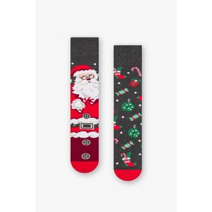Šedé vzorované ponožky Santa Claus 078