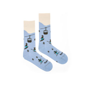 Světle modré ponožky Skiing