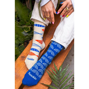 Béžovo-modré ponožky Rybana