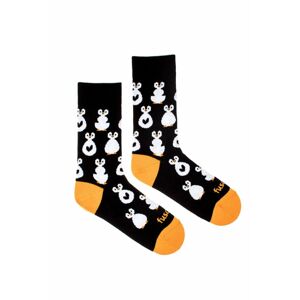 Černo-oranžové vzorované ponožky Noční Pingu
