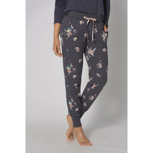Tmavě šedé květované pyžamové kalhoty Mix&Match