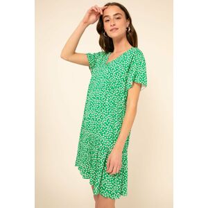 Zelené kvetované krátke šaty Oura
