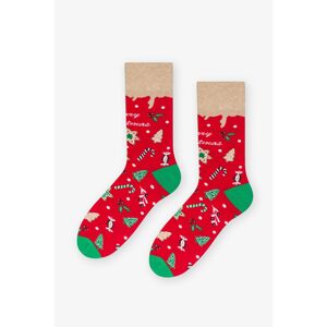 Červené vzorované ponožky Sweet Christmas 078