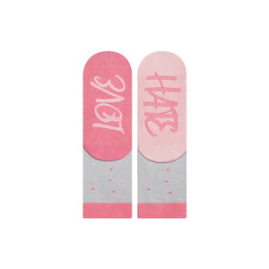 Růžovo-šedé ponožky Love Hate