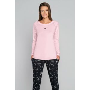 Černo-růžové bavlněné dlouhé pyžamo Umbra