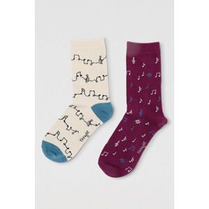 Vícebarevné vzorované ponožky Tessa Music - dvojbalení