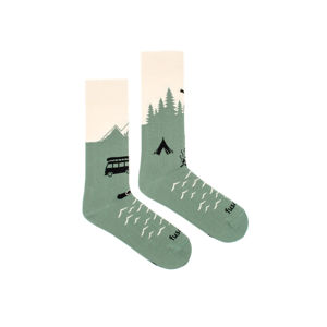 Béžovo-zelené ponožky Kayaking