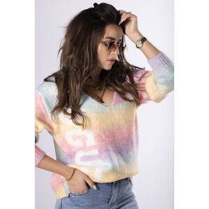 Vícebarevný pulovr s nápisem M83332