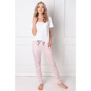 Růžovo-bílé pyžamo Q Long