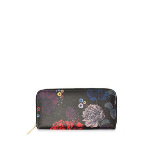 Černá květovaná peněženka Floris